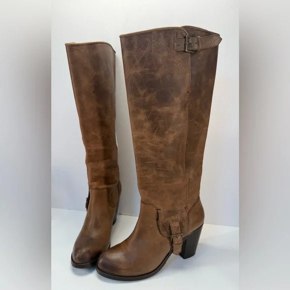 Ariat Gold Coast crushed stone Brown Leather casual country Heeled Boots 8 B - Picture 2 of 16